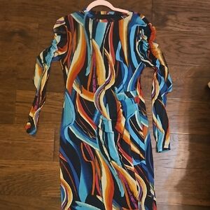 Multicolor Abstract Print Dress